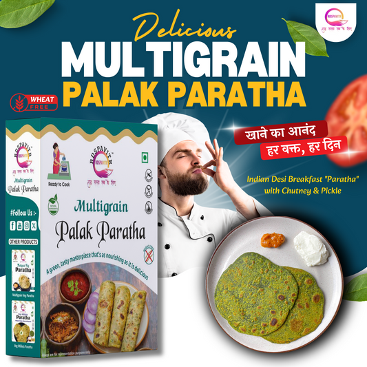 Multigrain Palak Paratha Premix 325g x 2 | Buy 1 Get 1 Free | Ready to Cook | Soft & Flavourful Paratha in Minutes| Made With Natural Ingredients | Taste of Bihar