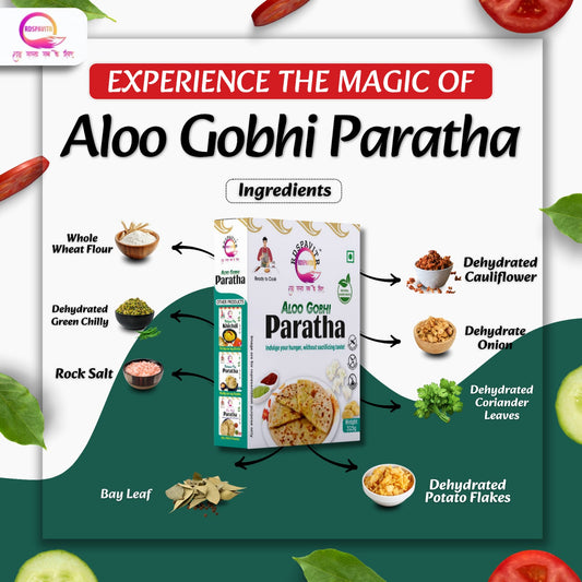 Aloo Gobhi Paratha Premix 325g x 2 | Buy 1 Get 1 Free | Ready to Cook | Soft & Flavourful Paratha in Minutes| Made With Natural Ingredients | Taste of Bihar