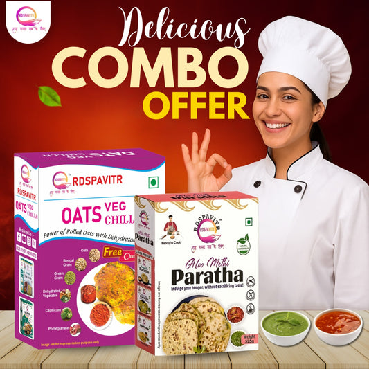 Combo Set of Vej Chilla and Aloo Methi Paratha