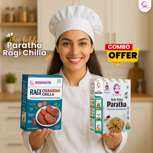Roots & Wellness Combo – Ragi Beetroot Chilla & Aloo Gobhi Paratha for Balanced Nutrition