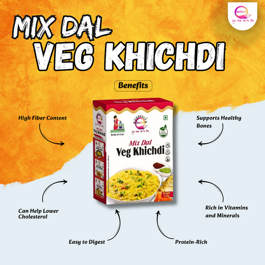 Mix Dal Veg Khichdi  325g x 2 | Buy 1 Get 1 Free | Ready to Cook | Desi Comfort Food in Minutes | Tasty & Nutritious Meal | Rich in Protein & High Fiber