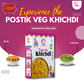 Postik Veg Khichdi | Premix Khichdi 300 Gm, Peanut Chutney 50g and Mix Pickle 50g  | Ready in 10 Minutes | Rich in Protein & High Fiber
