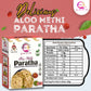 Aloo Methi Paratha | Paratha Premix 300 Gm, Peanut Chutney 50g and Mix Pickle 50g | Ready To Cook | Rich in Protein & High Fiber