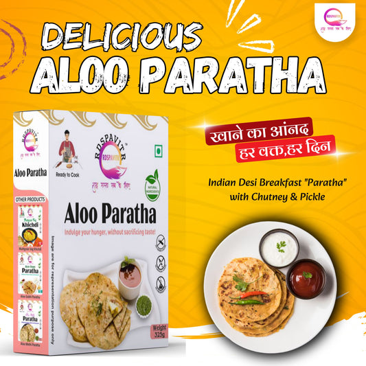 Aloo Paratha | Paratha Premix 300 Gm, Peanut Chutney 50g and Mix Pickle 50g | Made With Natural Ingredients  | Taste of Bihar