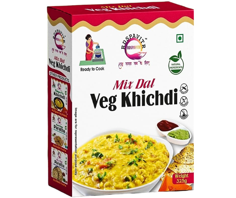 Mix Dal Veg Khichdi | Premix Khichdi 300 Gm, Peanut Chutney 50g and Mix Pickle 50g  | Made With Natural Ingredients | Rich in Protein & High Fiber