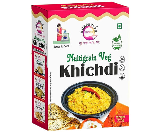Multigrain Veg Khichdi | Premix Khichdi 300 Gm, Peanut Chutney 50g and Mix Pickle 50g | Ready in 10 Minutes | Rich in Protein & High Fiber
