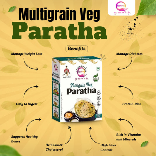 Wheat Free Multigrain Veg Parath Premix 325g x 2 | Buy 1 Get 1 Free | Ready to Cook | Soft & Flavourful Paratha in Minutes| Made With Natural Ingredients | Taste of Bihar