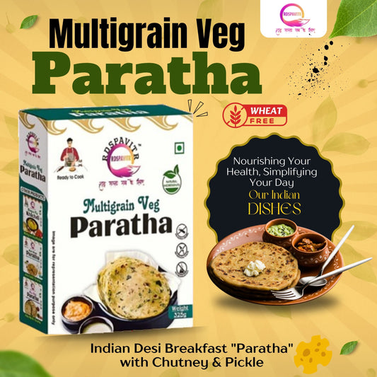 Wheat Free Multigrain Veg Parath | Paratha Premix 300 Gm, Peanut Chutney 50g and Mix Pickle 50g | Ready To Cook  | No Preservative | Made With Natural Ingredients
