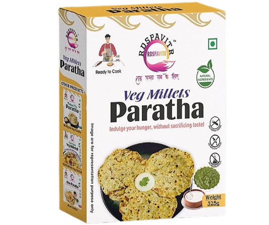Wheat Free Veg Millets Paratha | Paratha Premix 300 Gm, Peanut Chutney 50g and Mix Pickle 50g | Ready To Cook | No Preservative | Made With Natural Ingredients